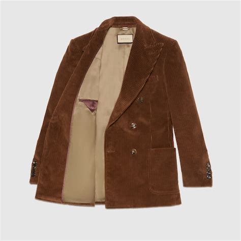 Velvet corduroy formal jacket in Brown Ready